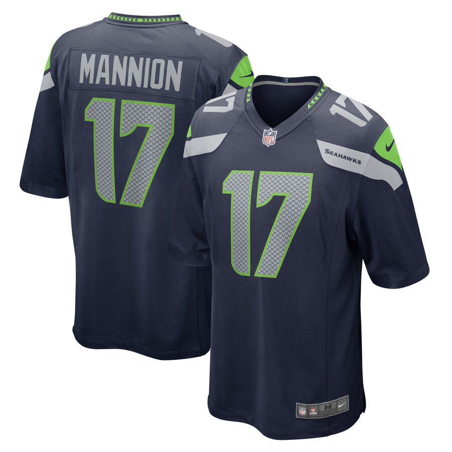 Men Seattle Seahawks #17 Sean Mannion Nike College Navy Home Game Player NFL Jersey